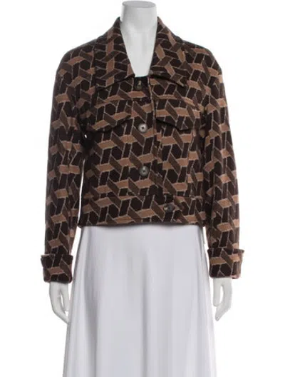 Pre-owned Diane Von Furstenberg Patterned Jacket In Brown