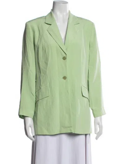 Pre-owned Diane Von Furstenberg Silk Blazer In Green