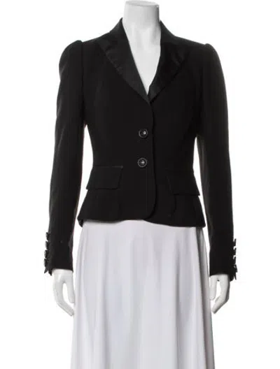 Pre-owned Diane Von Furstenberg Wool Blazer In Black