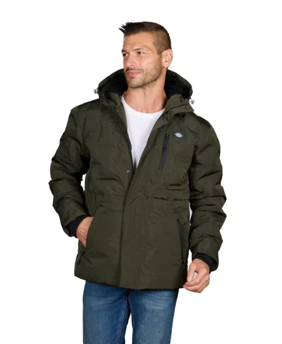 Dickies Men's Faux Memory Quilted Hooded Jacket In Black