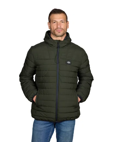 Dickies Men's Rechargeable Heated Channel-quilted Puffer Jacket In Black