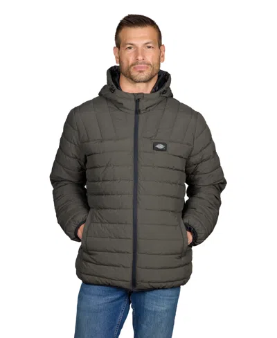 Dickies Men's Rechargeable Heated Channel-quilted Puffer Jacket In Black