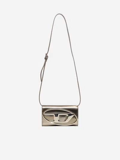 Diesel 1dr Laminated Leather Wallet Bag In Bronze