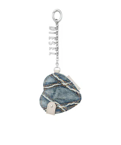 Diesel Heart-shape Mirror Keychain In Silver