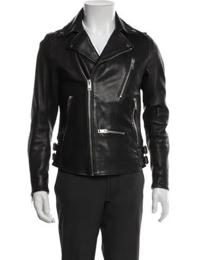 Pre-owned Diesel Lambskin Moto Jacket In Black