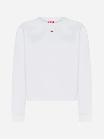 Diesel Logo Cotton Sweatshirt In White