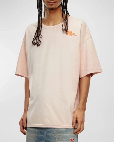 Diesel T-shirt With Mini Design Studio Print In Pink
