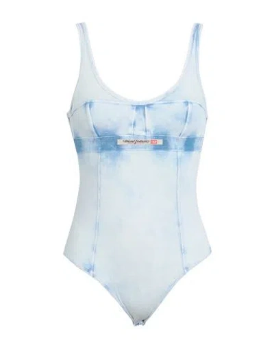 Diesel Woman Bodysuit Light Blue Size Xl Cotton, Elastane