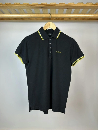 Pre-owned Diesel X Diesel Black Gold Men's Diesel Polo Shirt Black