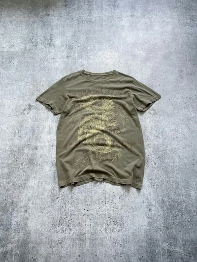 Pre-owned Diesel X Vintage Diesel Big Logo T-shirt Y2k In Khaki