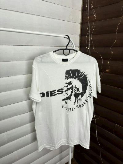 Pre-owned Diesel X Vintage Diesel Japanese Style Punk Face T- Shirt In White