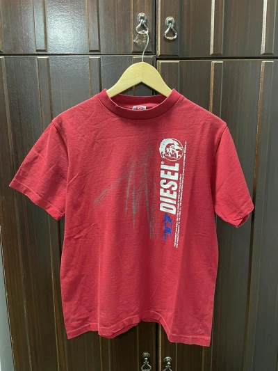 Pre-owned Diesel X Vintage Diesel Vintage T Shirt Logo In Red
