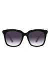 Diff 54mm Hailey Square Sunglasses In Matte Black Sharp Grey