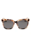 Diff 54mm Hailey Square Sunglasses In Cream Tortoise Grey