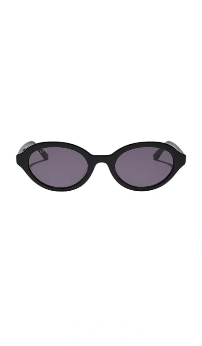 Diff Eyewear X Rachael Kirkonnell 90s Oval Sunglasses In Black & Grey