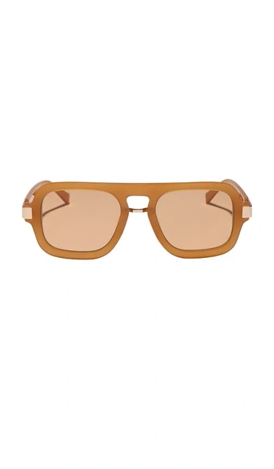 Diff Eyewear X Rachael Kirkonnell Combo Navigator Sunglasses In Cedar Tortoise & Brown