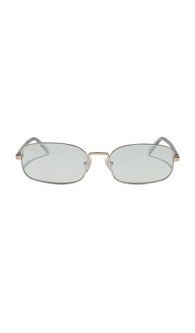 Diff Eyewear X Rachael Kirkonnell Metal Rectangle Sunglasses In Silver & Gold