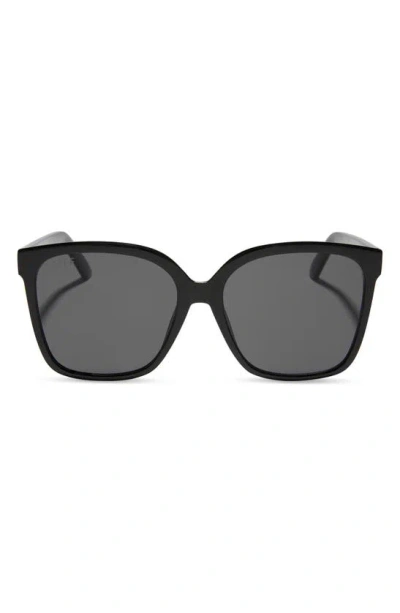 Diff Hazel 58mm Square Sunglasses In Black