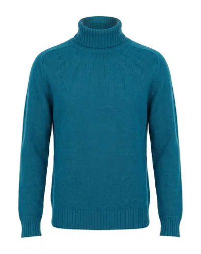 Diktat Man Turtleneck Deep Teal Size L Merino Wool, Polyamide, Acrylic In Green