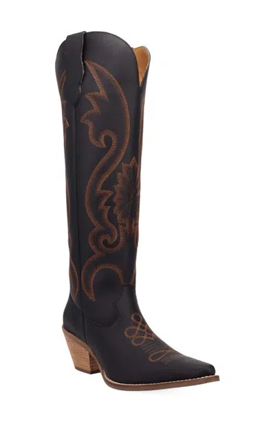 Dingo Peyote Leather Western Boot In Black