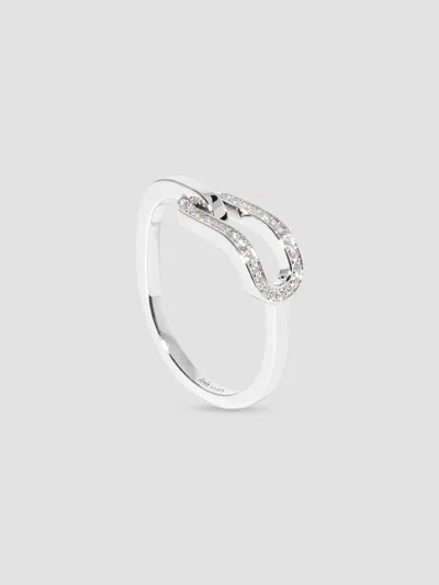 Dinh Van Women's Maillon 18k White Gold & 0.12 Tcw Diamond Ring