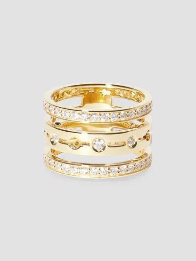 Dinh Van Women's Pulse 18k Yellow Gold & 1.10 Tcw Diamond Triple-band Ring