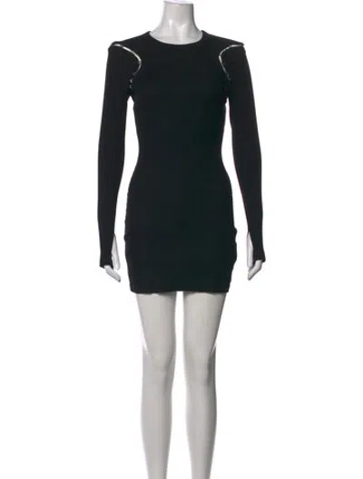 Pre-owned Dion Lee Crew Neck Mini Dress In Black