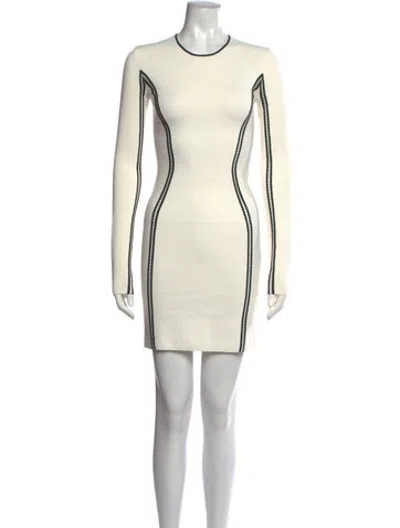 Pre-owned Dion Lee Crew Neck Mini Dress In Neutrals