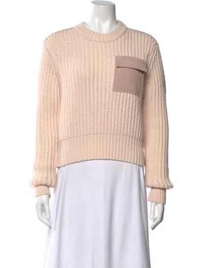 Pre-owned Dion Lee Merino Wool Crew Neck Sweater In Pink