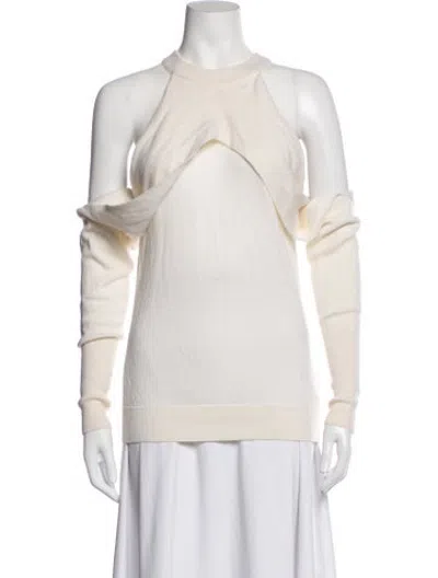 Pre-owned Dion Lee Merino Wool Crew Neck Sweater In Yellow