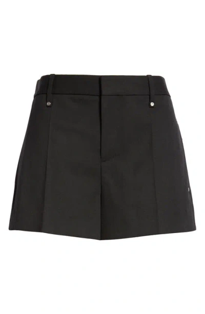 Dion Lee Rivet Detail Tailored Stretch Wool Shorts In Black
