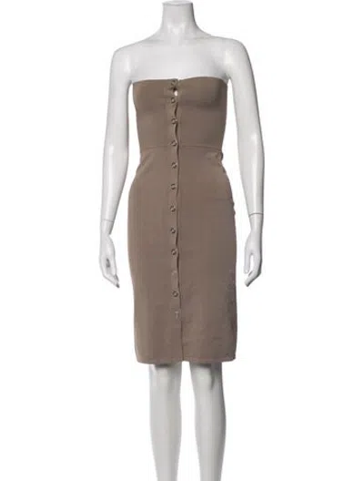 Pre-owned Dion Lee Strapless Knee-length Dress In Neutrals