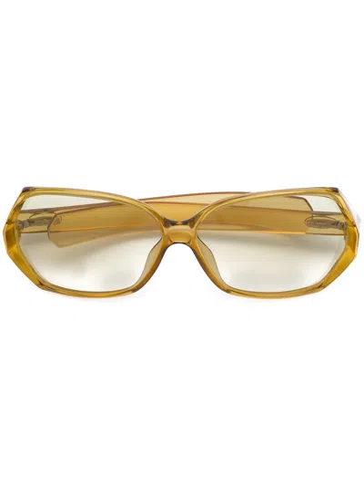 Pre-owned Dior 1960s Oversized Sunglasses In Yellow