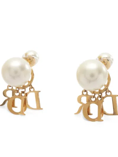 Pre-owned Dior 2010s Tribales  Charm Earrings In Gold