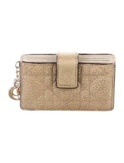 Pre-owned Dior 2017 Lady  5 Gusset Card Holder Card Holder In Neutrals