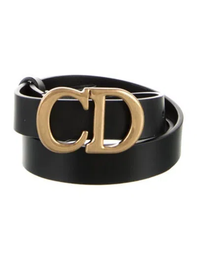 Pre-owned Dior 2021 Skinny Waist Belt In Black