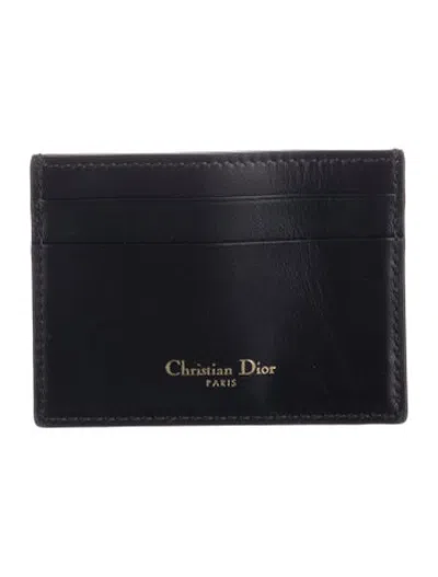 Pre-owned Dior 2022 Oblique Jacquard Card Holder In Black