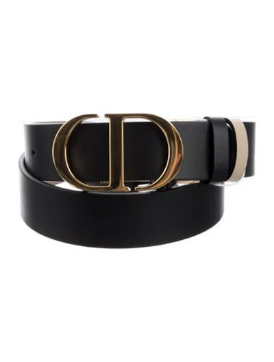 Pre-owned Dior 2023 Leather Waist Belt In Black