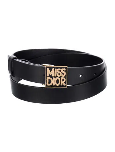 Pre-owned Dior 2024 Skinny Waist Belt In Black