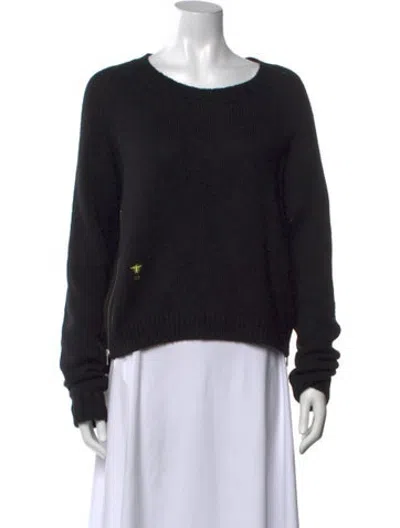 Pre-owned Dior Alpaca Crew Neck Sweater In Black