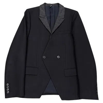 Pre-owned Dior A/w 2007  Homme By Hedi Slimane Runway Asymmetrical Tailored Blazer In Black