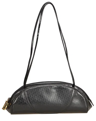 Dior Black Patent Leather Oblique Shoulder Bag