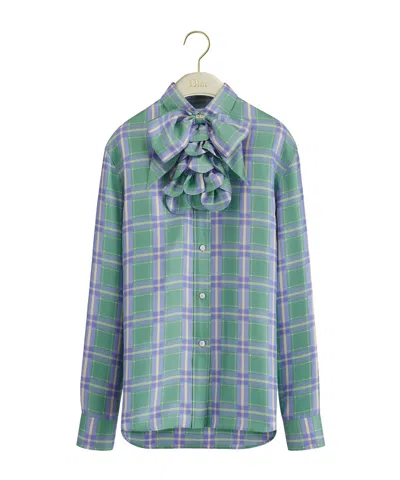 Dior Blouse With Removable Bow In Blue