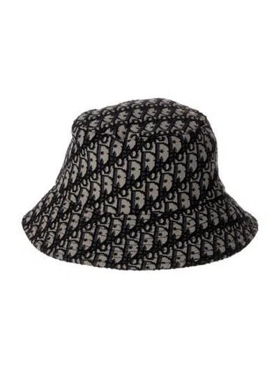 Pre-owned Dior Blue Issimo Patterned Bucket Hat