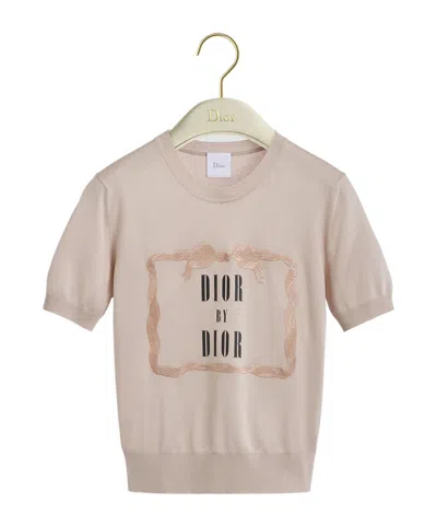 Dior Book Cover Short-sleeved Sweater In Neutral