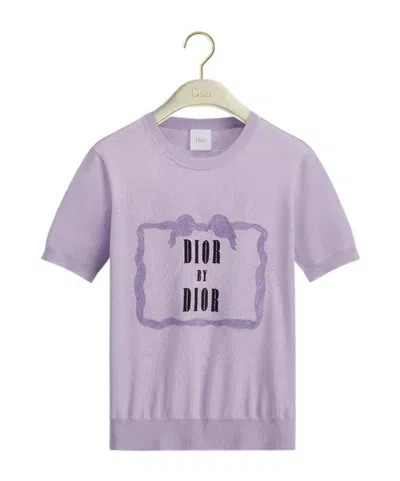 Dior Book Cover Short-sleeved Sweater In Purple