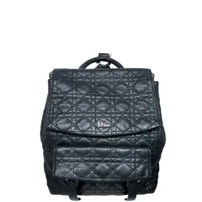 Pre-owned Dior Calfskin Stardust Backpack In Black