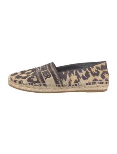Pre-owned Dior Canvas Animal Print Espadrilles In Neutrals