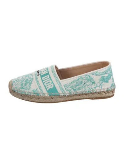 Pre-owned Dior Canvas Floral Print Espadrilles In White