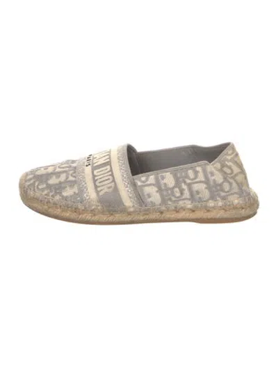 Pre-owned Dior Canvas Graphic Print Espadrilles In Grey/neutrals